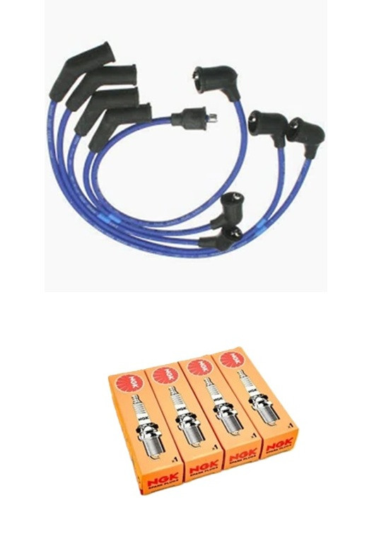 Subaru Sambar Mini Truck Spark Plugs/Wires Set KS3 KS4 KV3 KV4-Carbureted