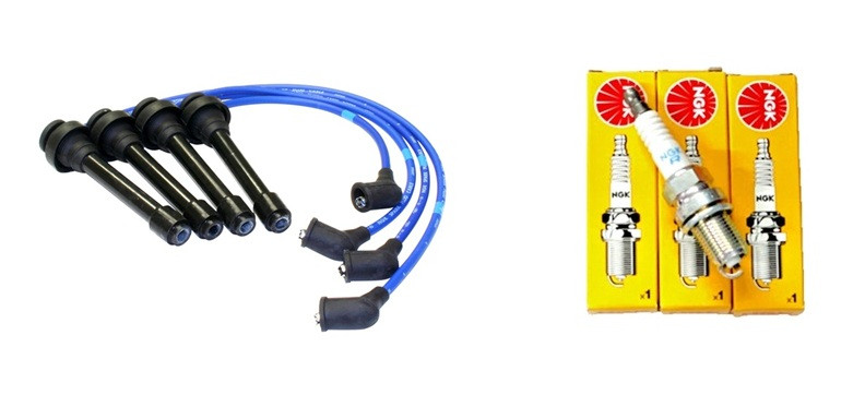 Mitsubishi Minicab Ignition Wires/Spark Plugs Set NGK -U41T U42T U42V- Carbureted 