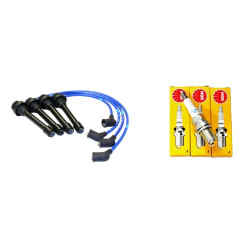 Mitsubishi Minicab Ignition Wires/Spark Plugs Set NGK -U41T U42T U42V- Carbureted 